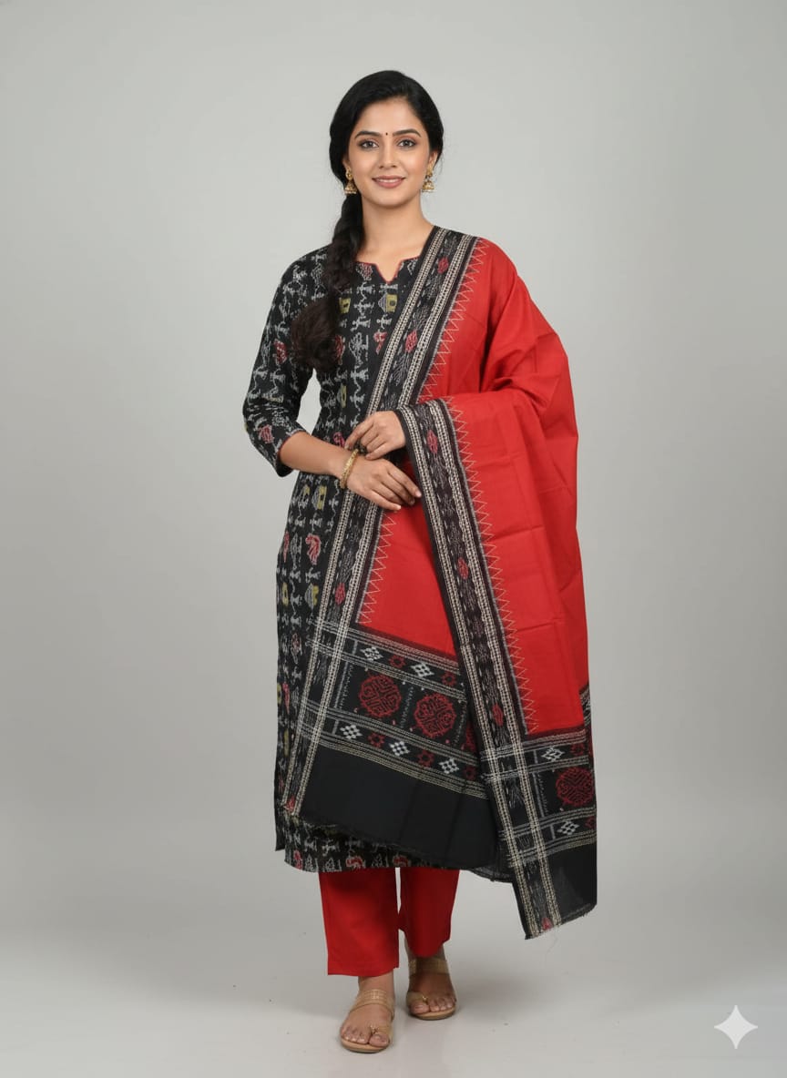 Black Red Tribal And House Dress Set