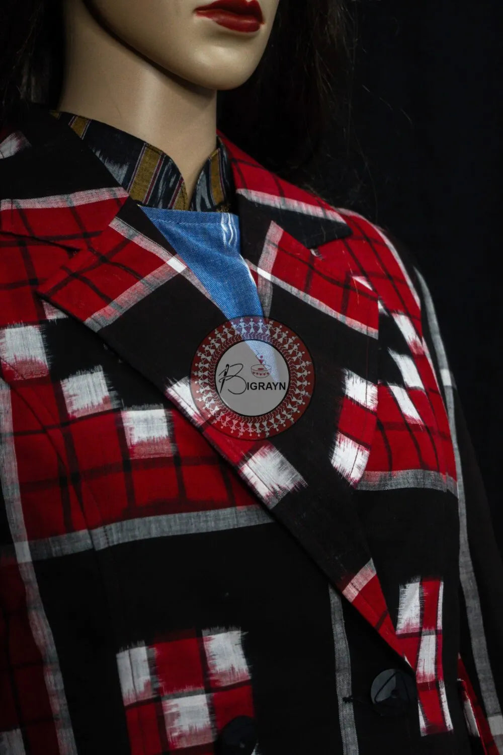 Red Black Kuthi Pasapali Women’s Blazer