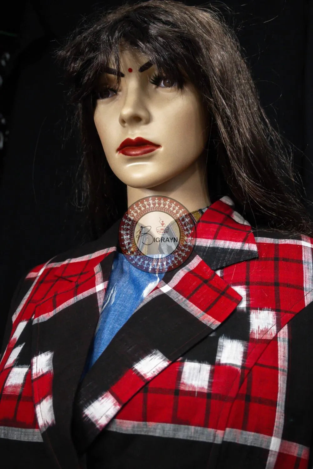 Red Black Kuthi Pasapali Women’s Blazer