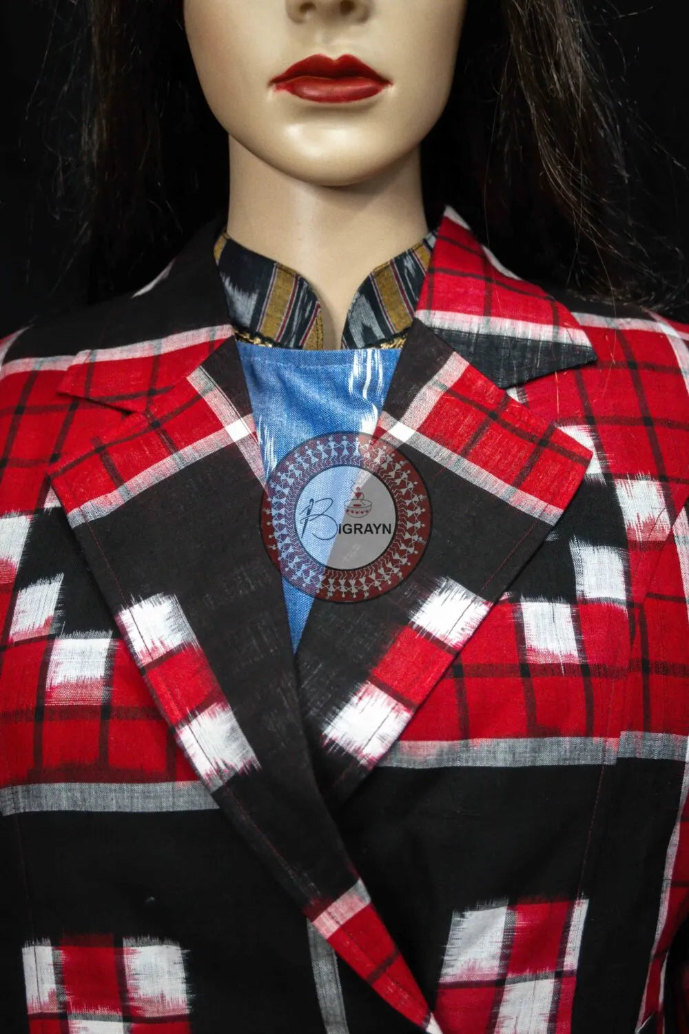 Red Black Kuthi Pasapali Women’s Blazer