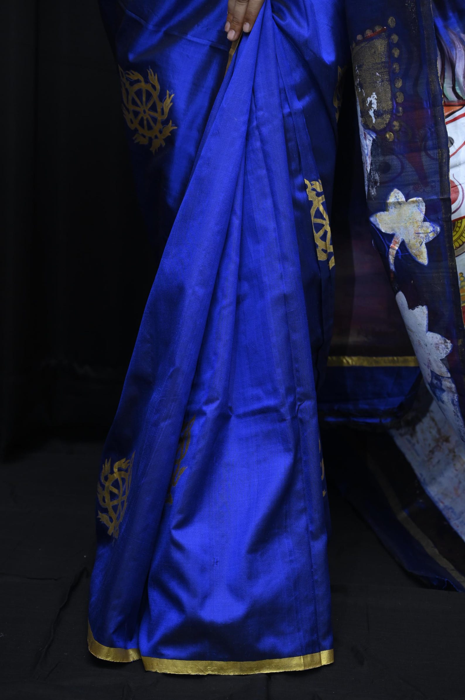 Blue RathYatra JBS Pattachitra Sambalpuri Silk Saree