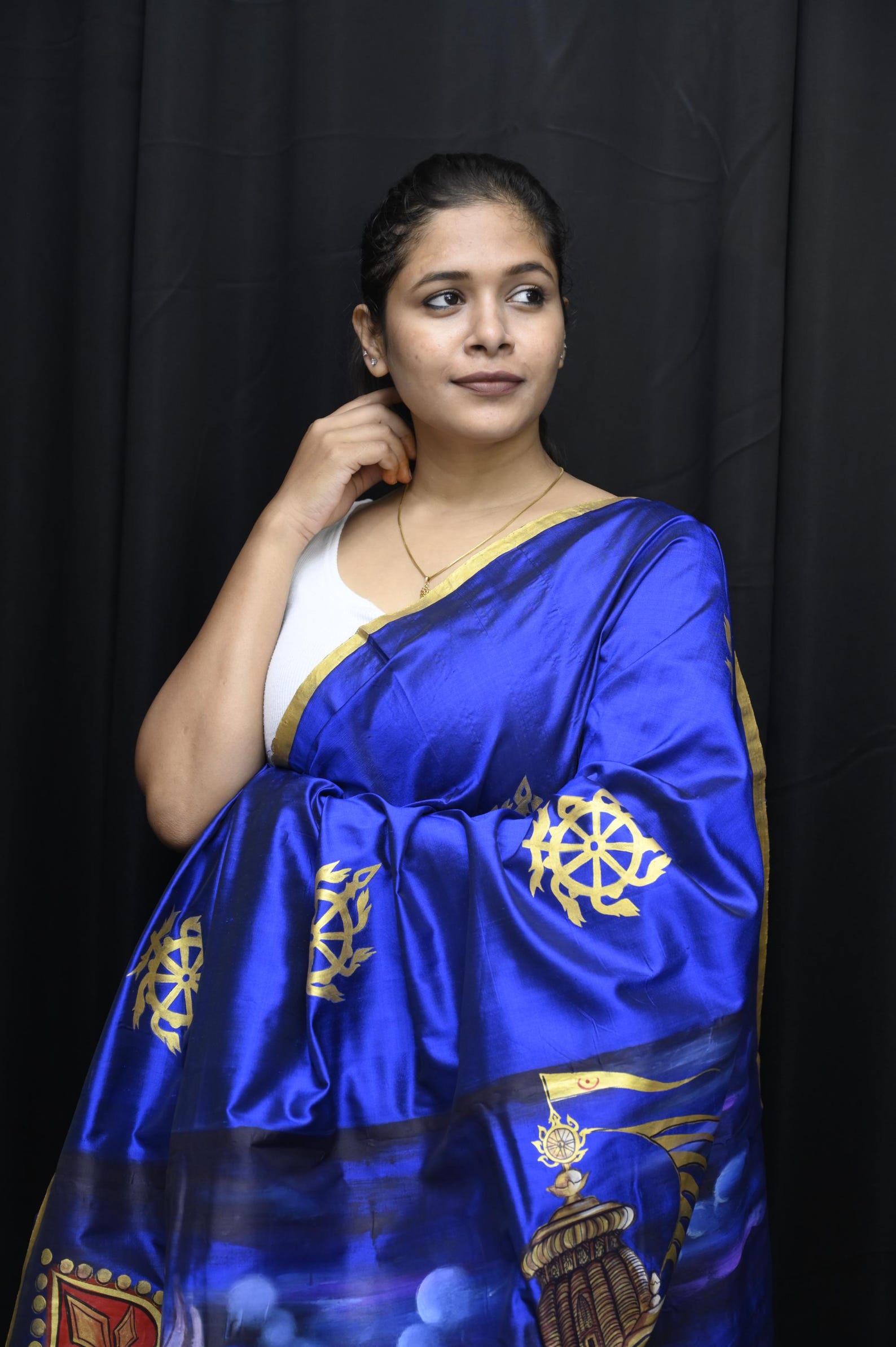 Blue RathYatra JBS Pattachitra Sambalpuri Silk Saree