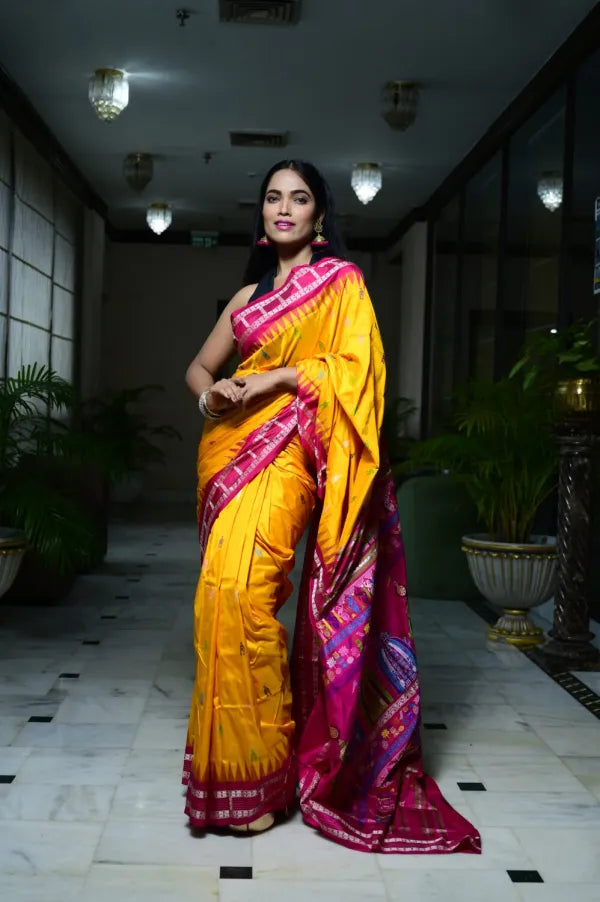 BigRayn’s Shree Mandir Bomkai Silk Saree: A Celebration of Traditional Weaving