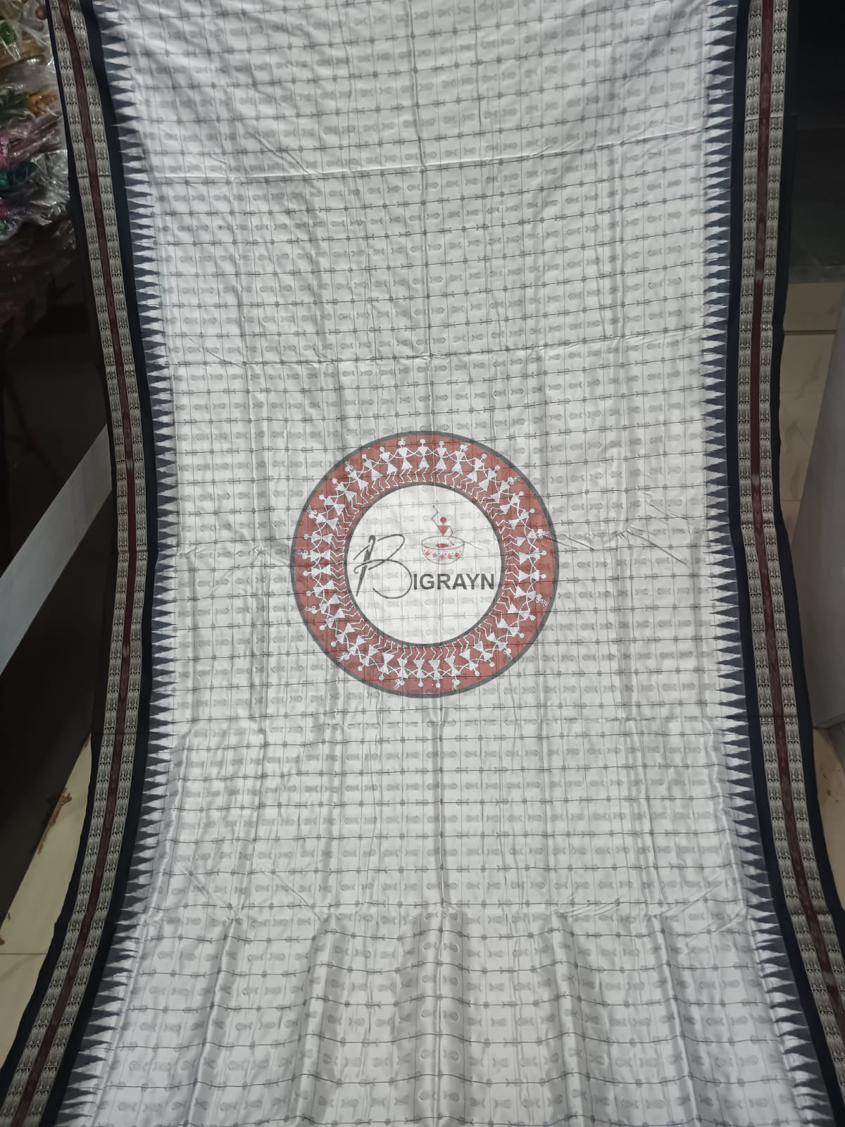 "Odisha Handloom Hazarbuti Bomkai Silk Saree with thousand buti motifs, intricate pallu design, and rich traditional craftsmanship"
