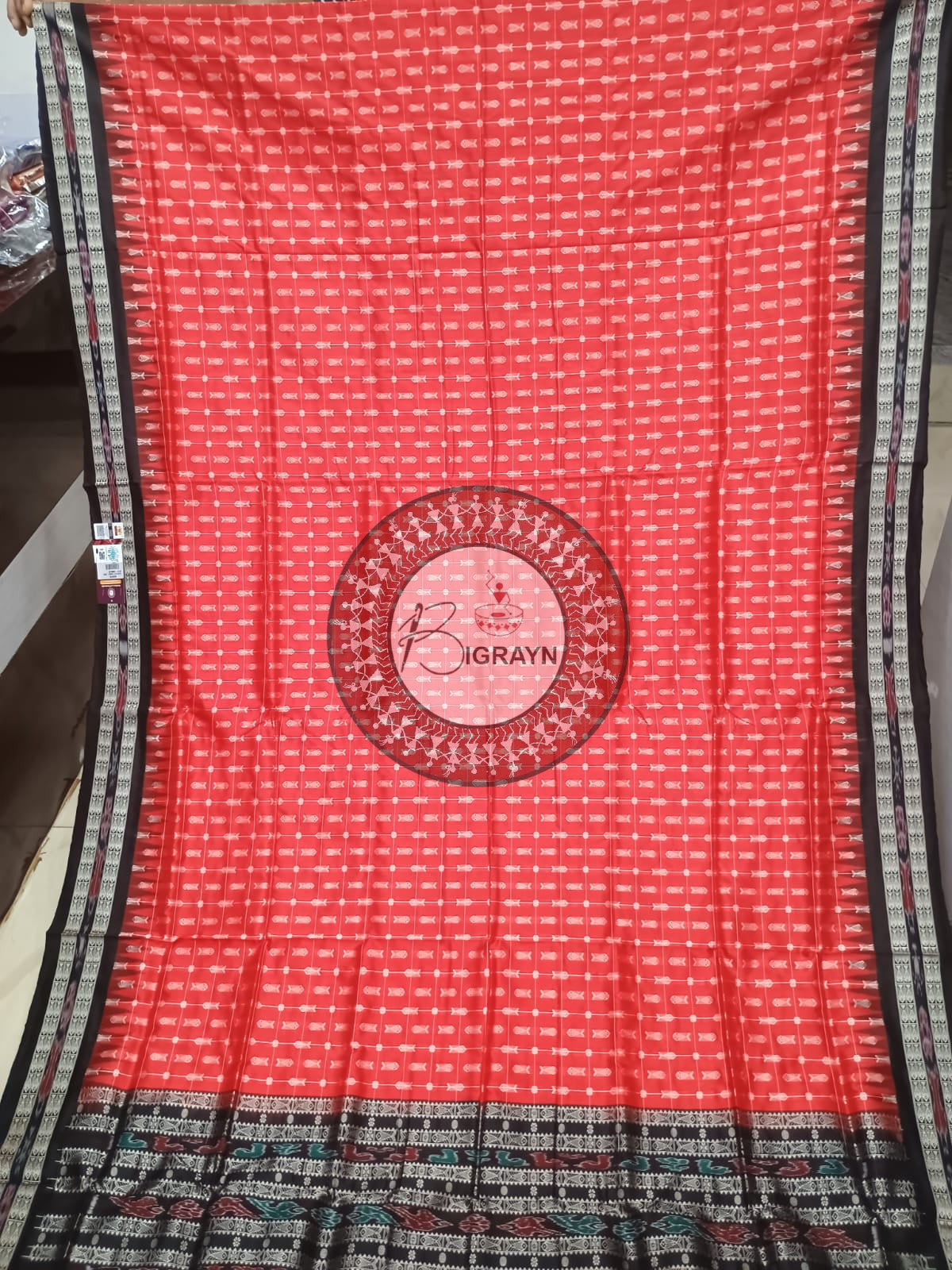 "Odisha Handloom Hazarbuti Bomkai Silk Saree with thousand buti motifs, intricate pallu design, and rich traditional craftsmanship"