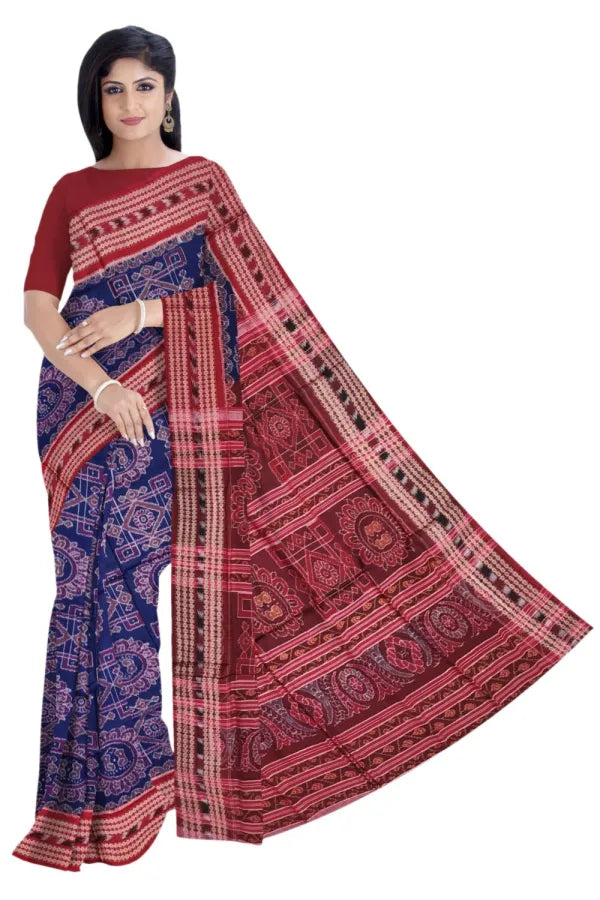 Blue Red Laxmi Yantra Sambalpuri Cotton