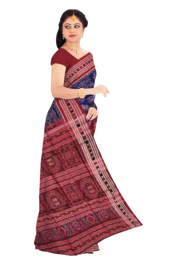 Blue Red Laxmi Yantra Sambalpuri Cotton