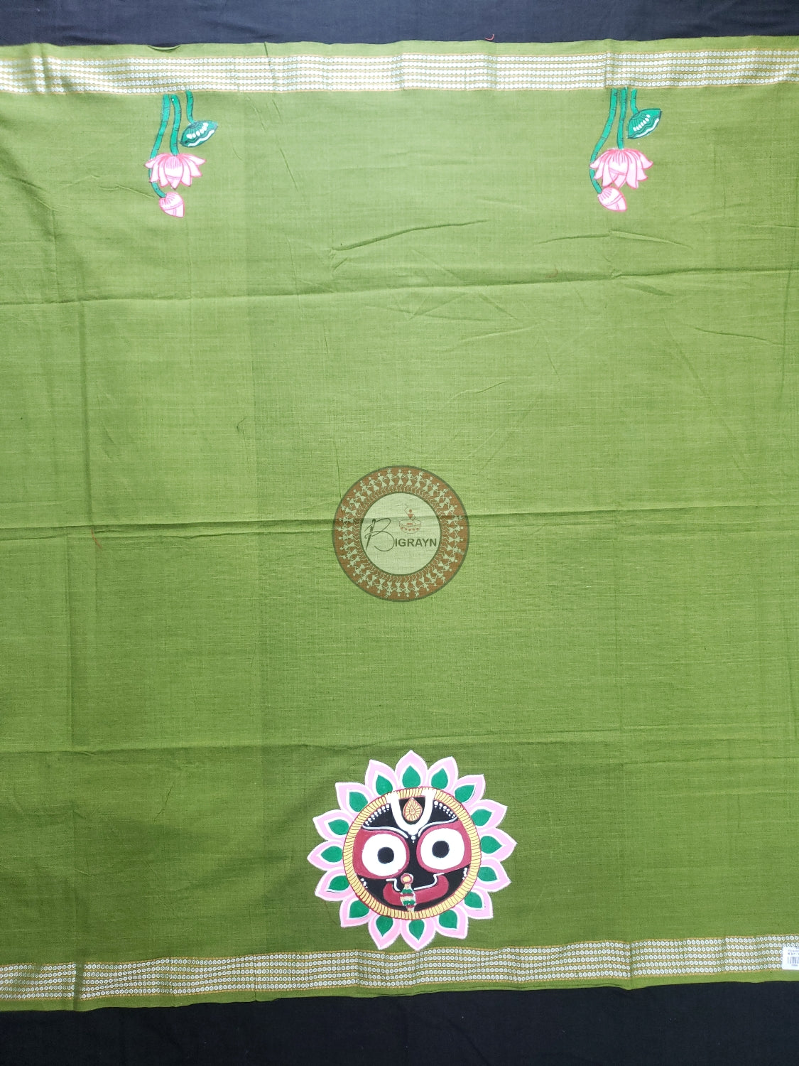 Mehndi Lord Jagannath Pattachitra Cotton Blouse Piece