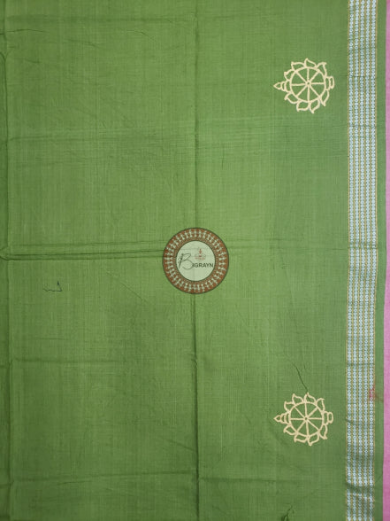 Mehndi Nabagunjara Pattachitra Cotton Blouse Piece