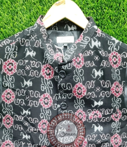 Black Chain Tribal Flowers Men’s Jacket