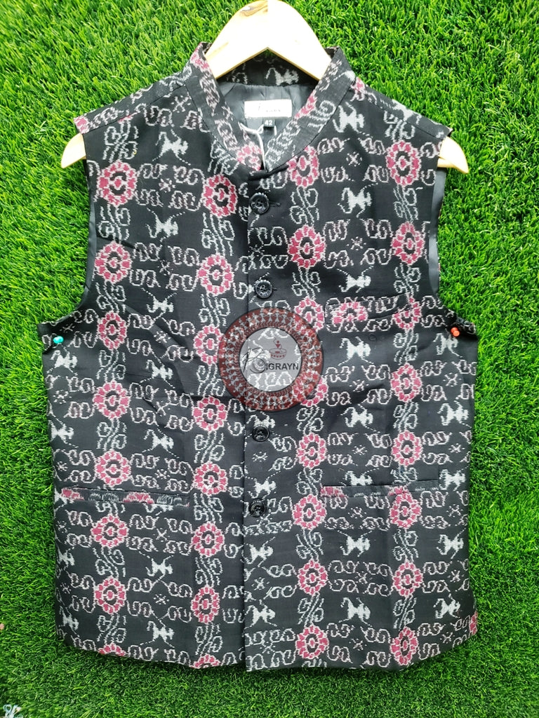 Black Chain Tribal Flowers Men’s Jacket