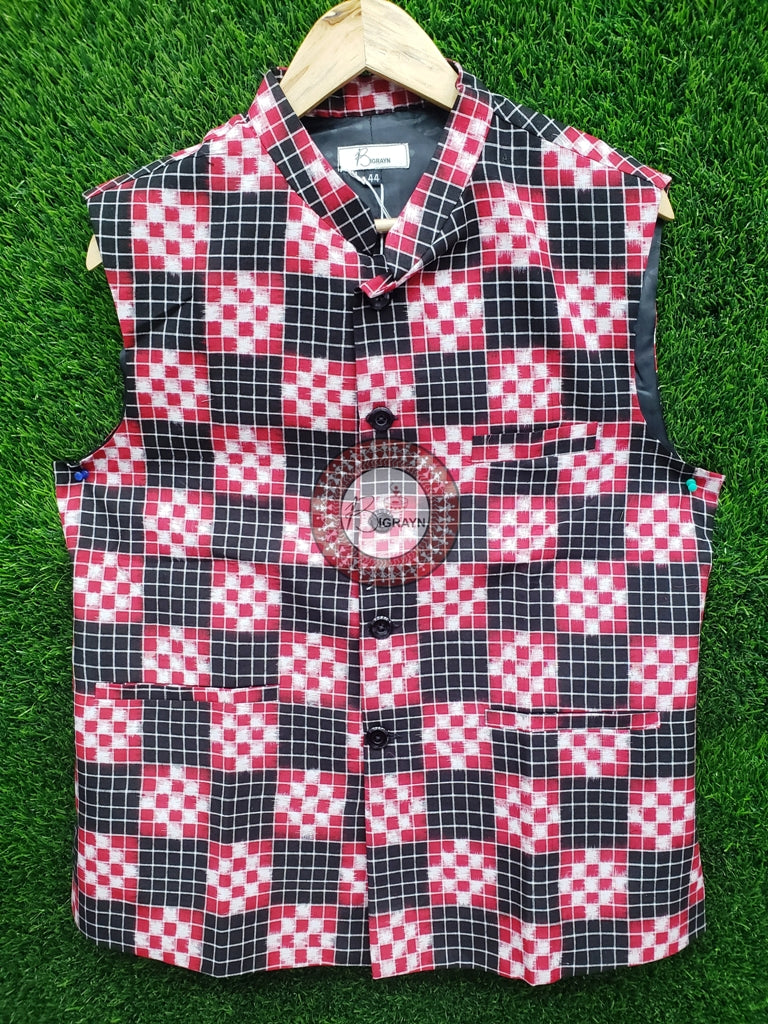 Red Black Square Pasapali Men’s Jacket