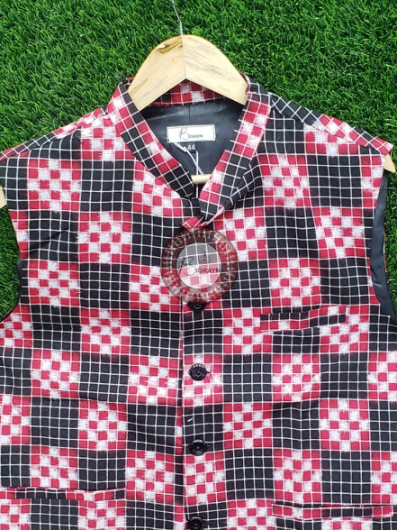 Red Black Square Pasapali Men’s Jacket