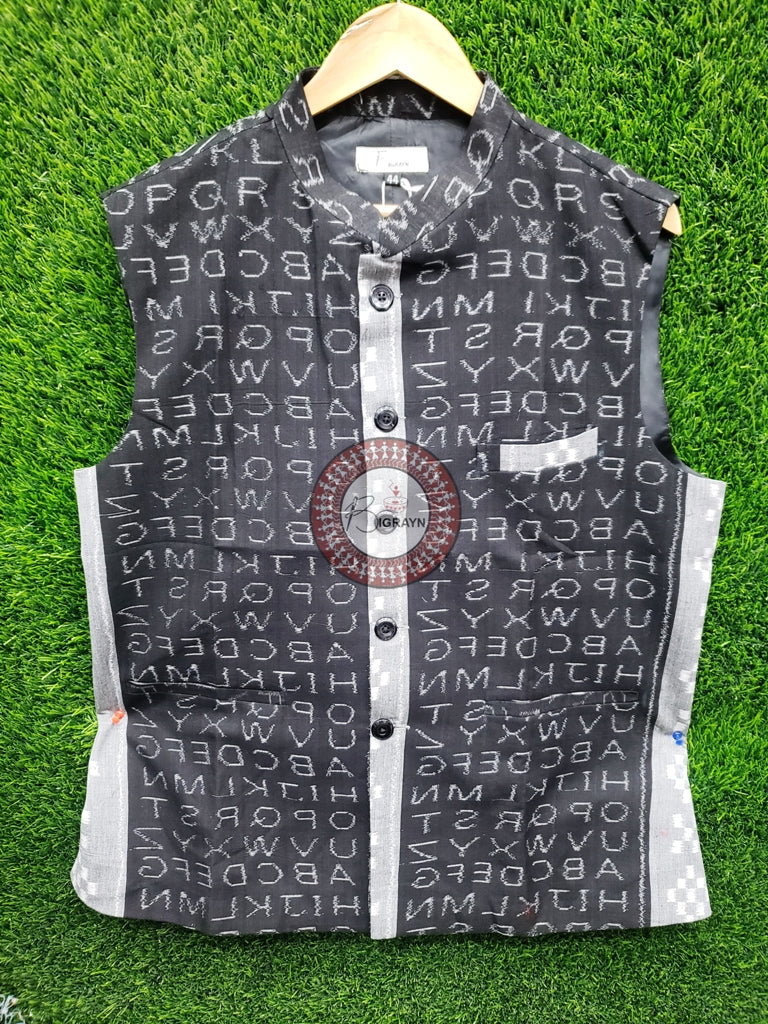 Black Grey English Alphabet Men’s Jacket