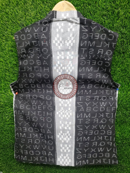 Black Grey English Alphabet Men’s Jacket