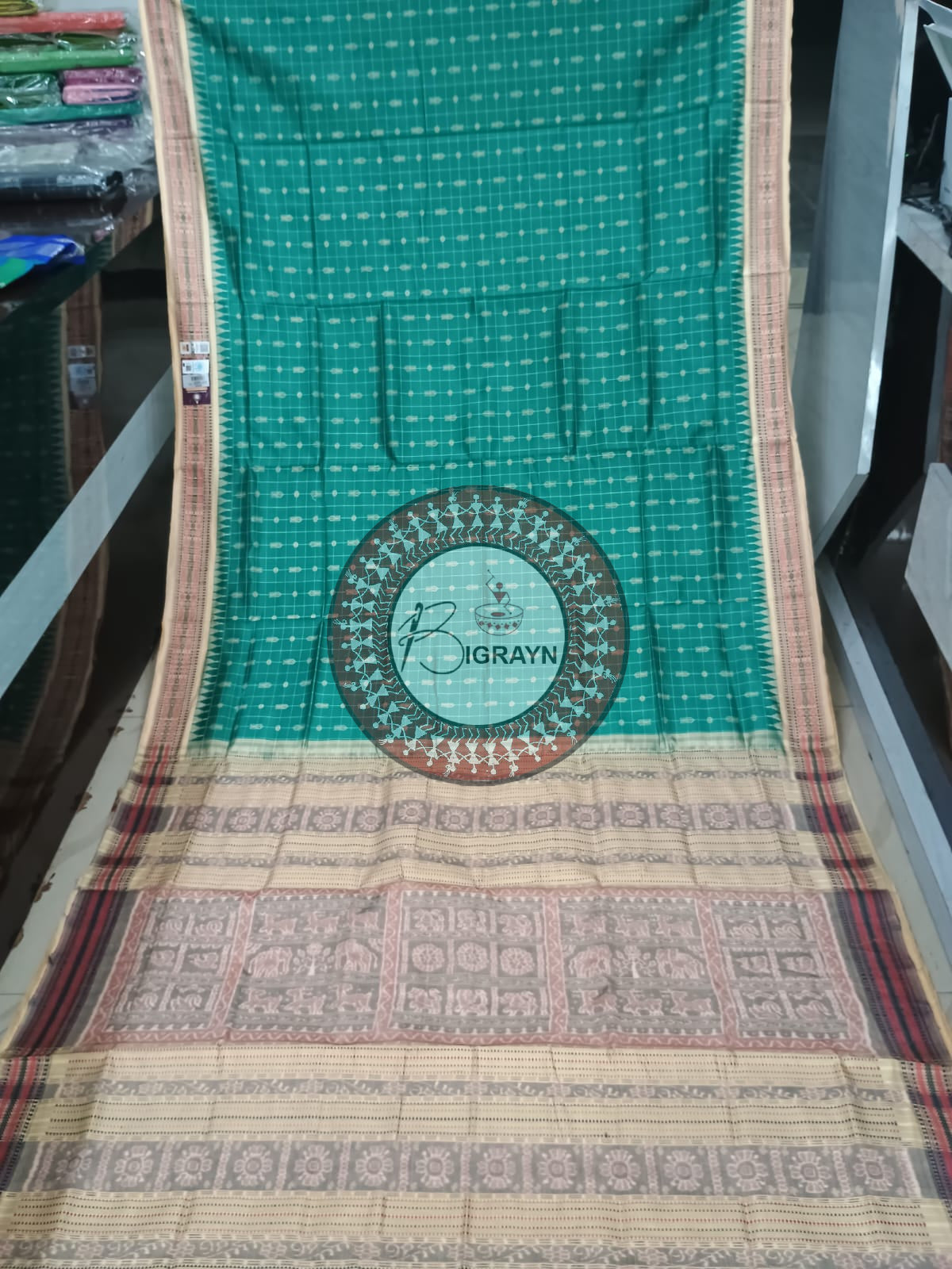"Odisha Handloom Hazarbuti Bomkai Silk Saree with thousand buti motifs, intricate pallu design, and rich traditional craftsmanship"