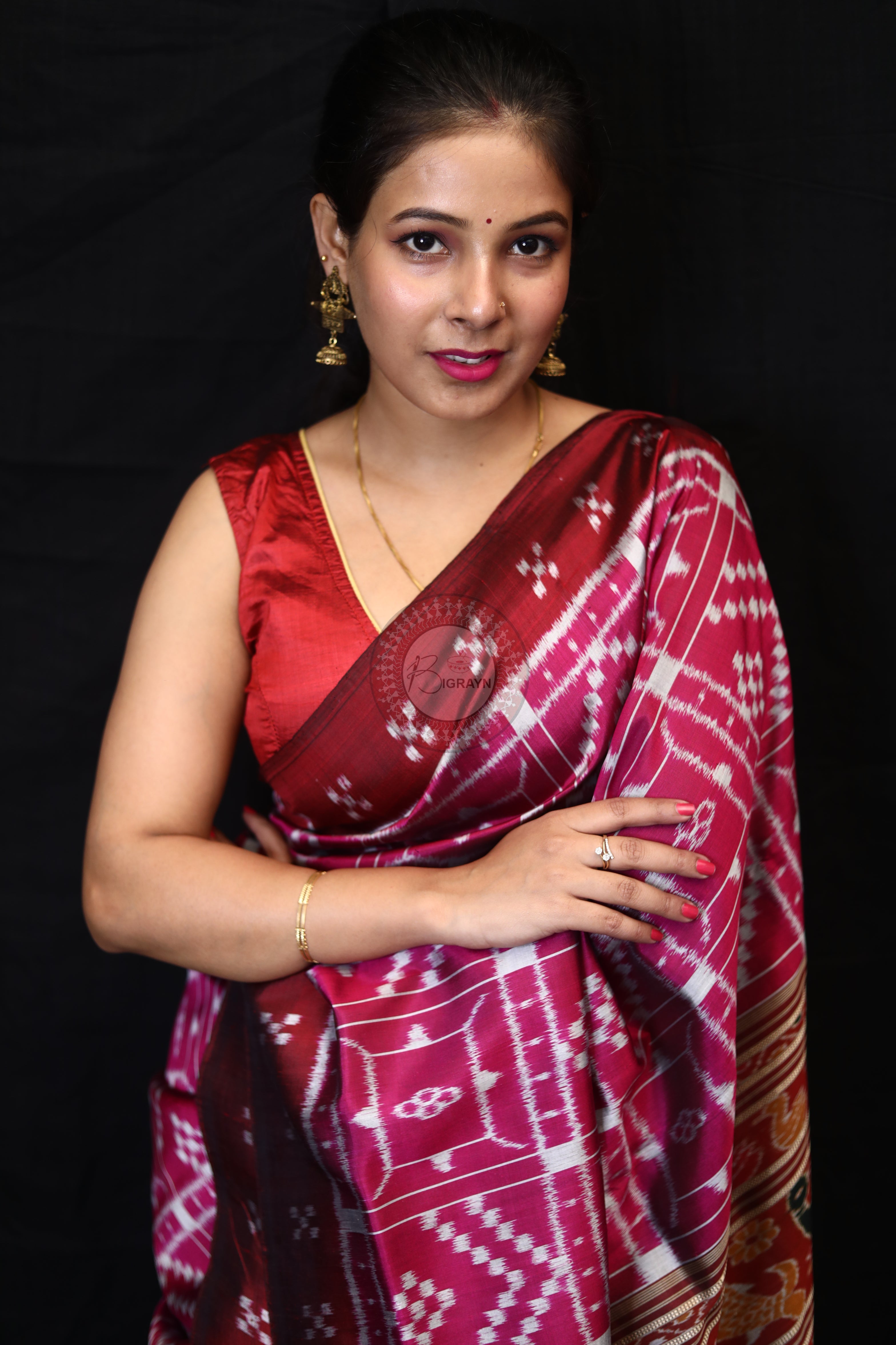 Pink Border Pasapali Peacock Anchal Mulberry Silk