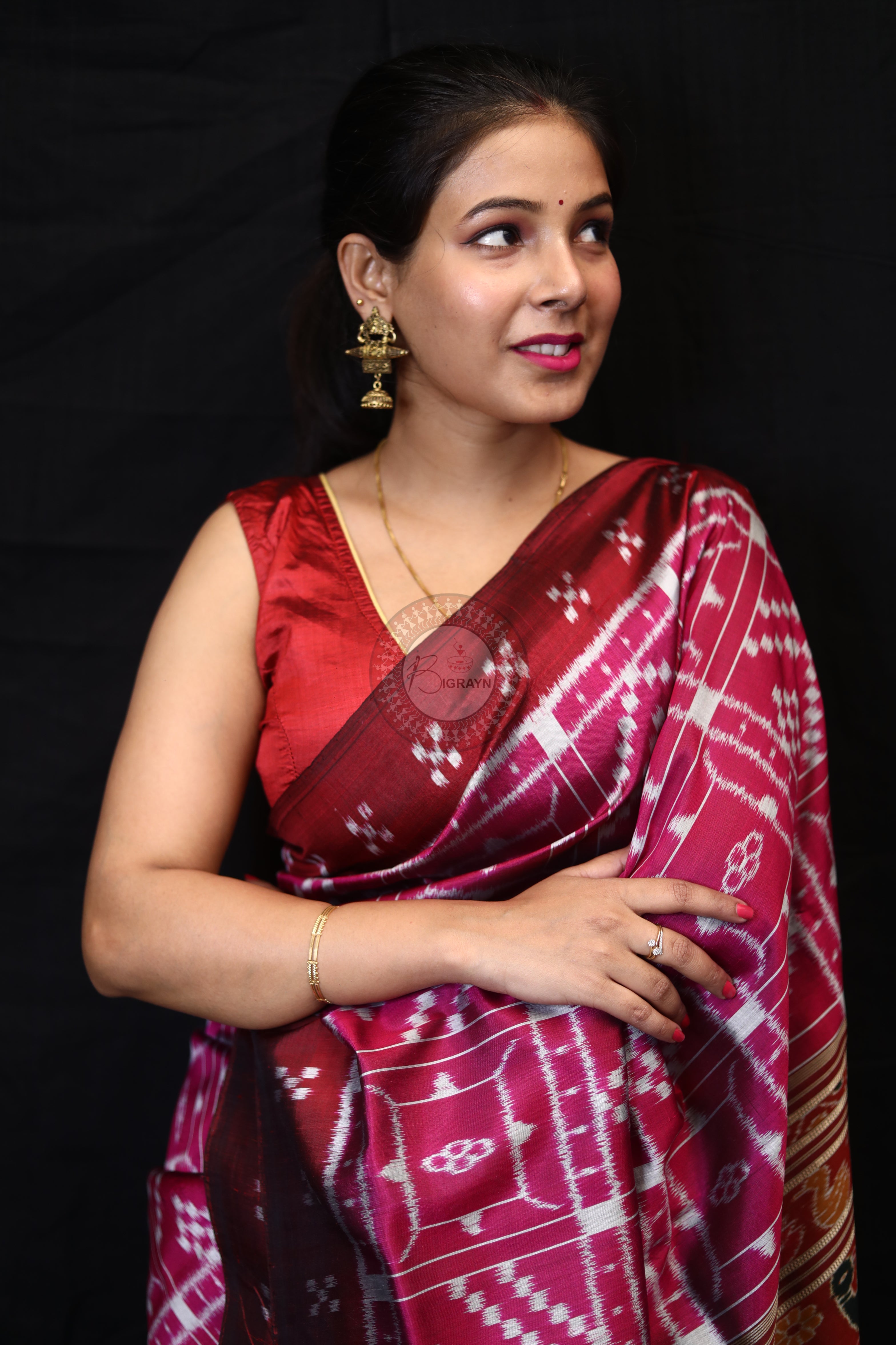 Pink Border Pasapali Peacock Anchal Mulberry Silk