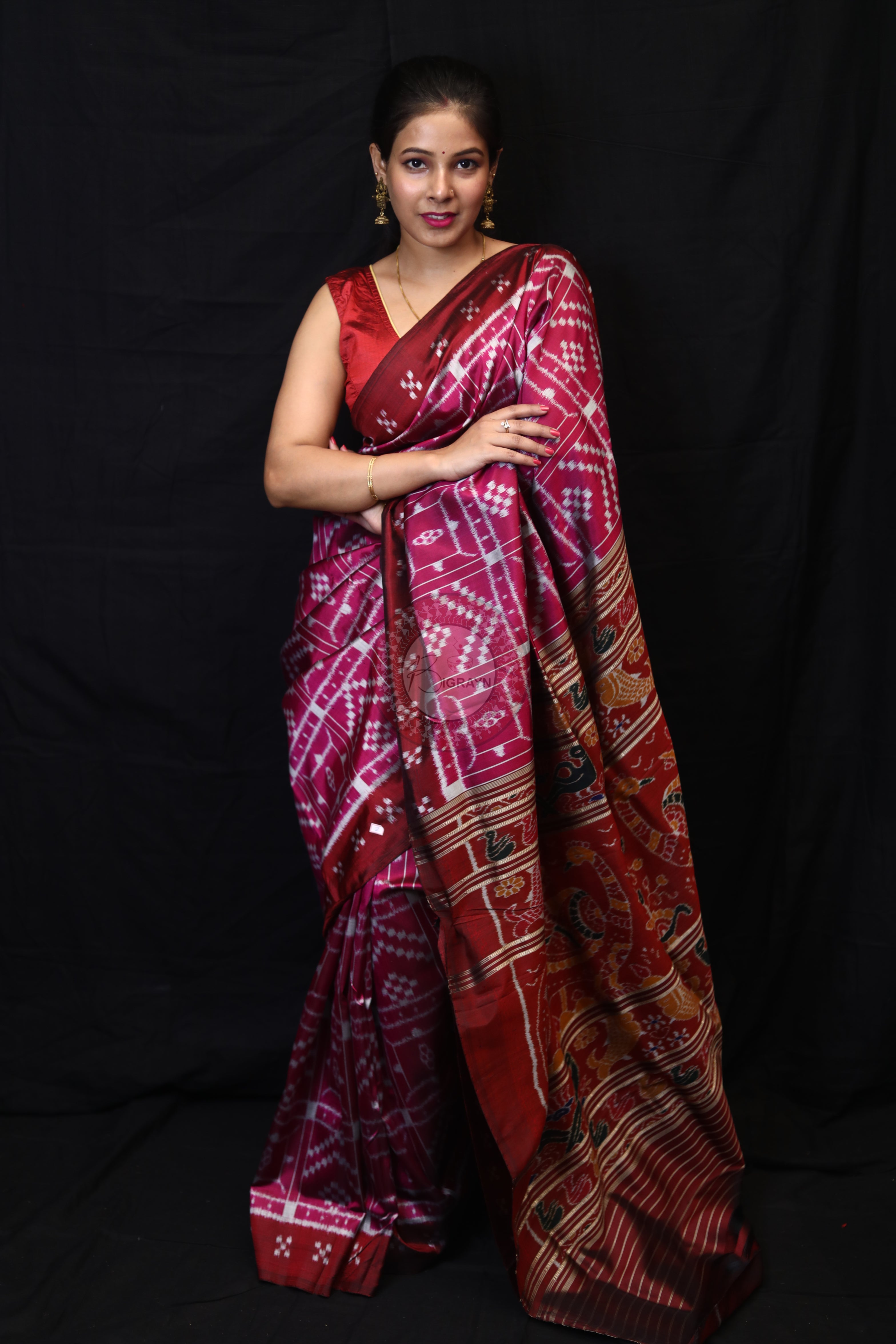 Pink Border Pasapali Peacock Anchal Mulberry Silk