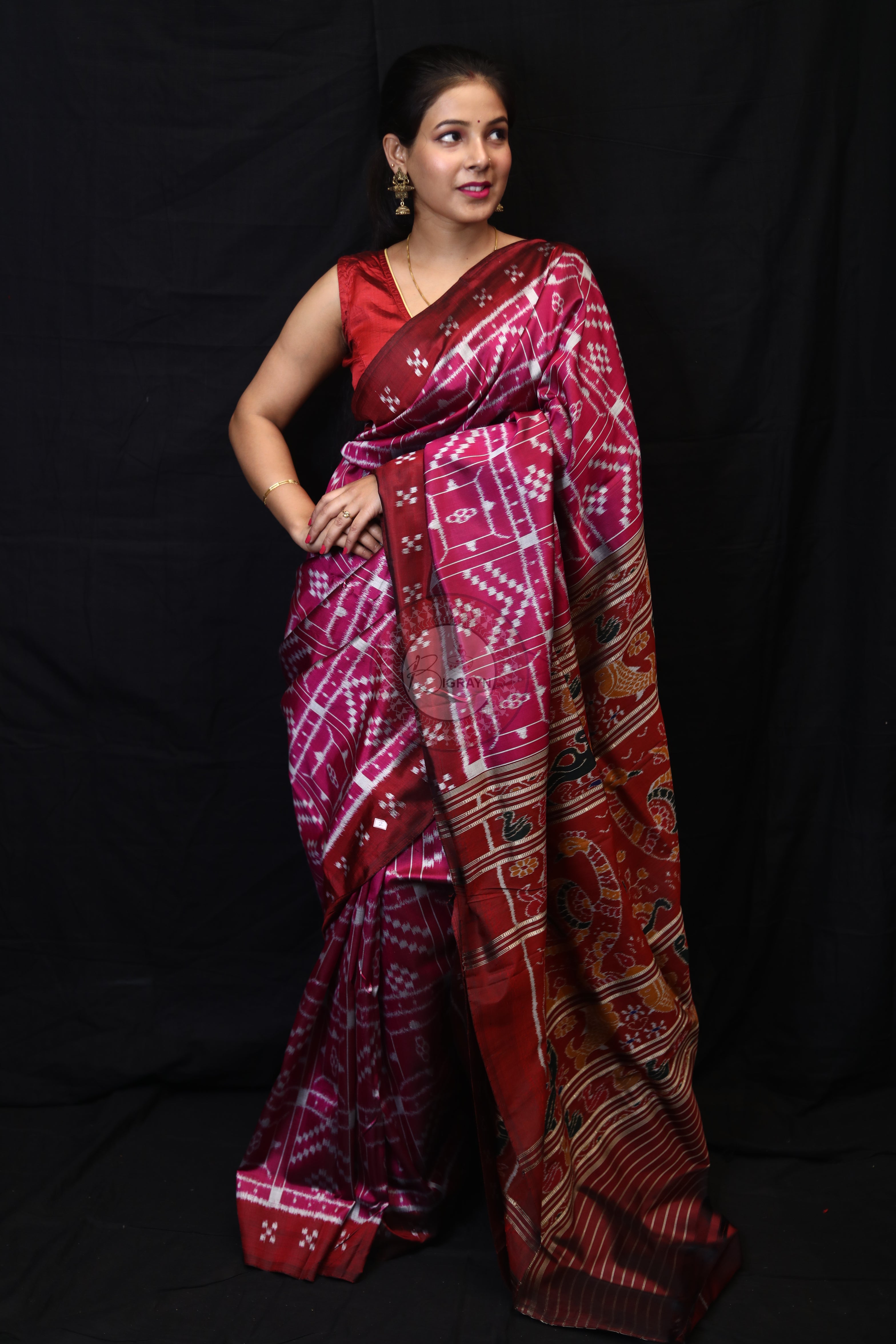 Pink Border Pasapali Peacock Anchal Mulberry Silk