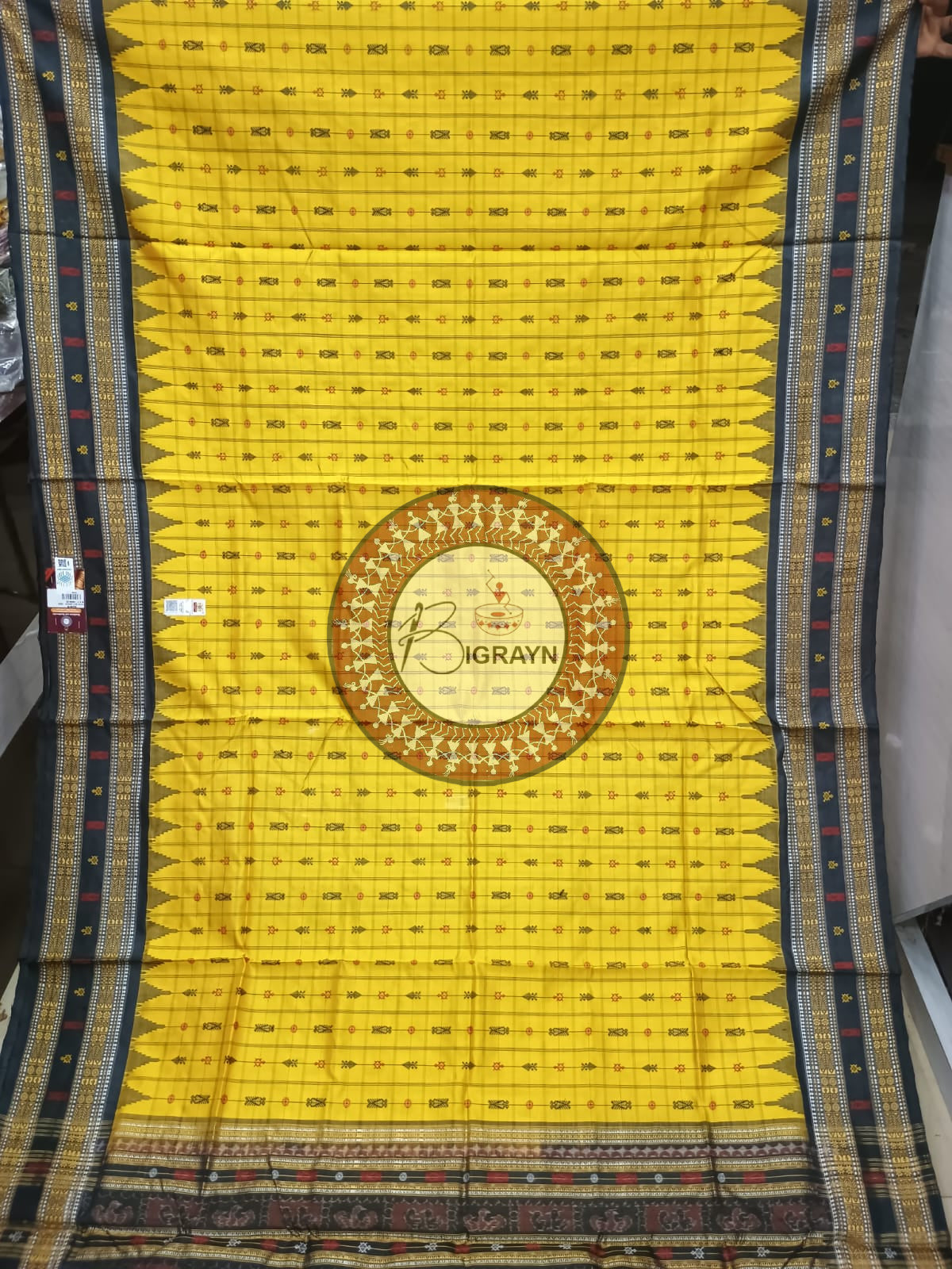 "Odisha Handloom Hazarbuti Bomkai Silk Saree with thousand buti motifs, intricate pallu design, and rich traditional craftsmanship"