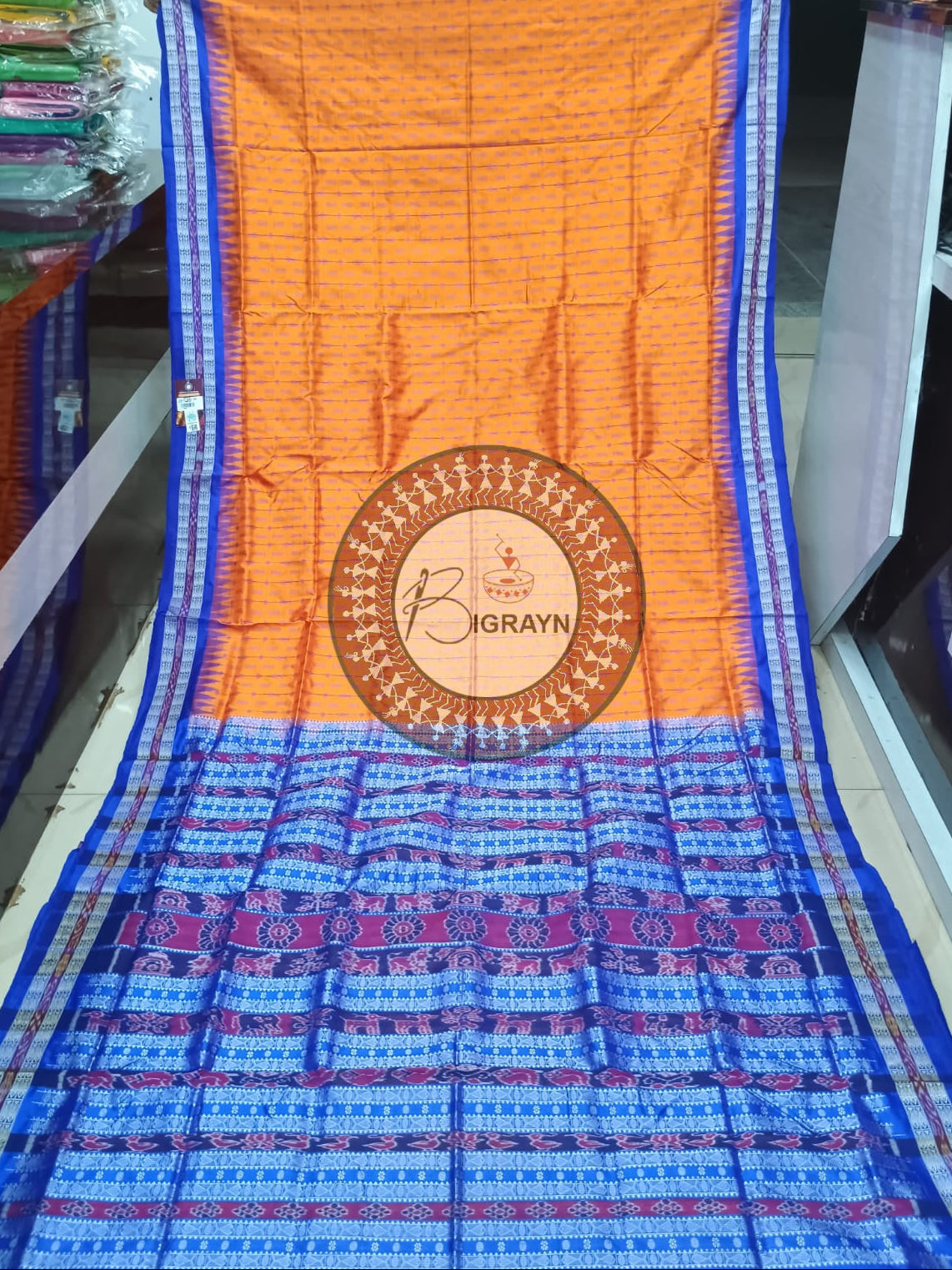 "Odisha Handloom Hazarbuti Bomkai Silk Saree with thousand buti motifs, intricate pallu design, and rich traditional craftsmanship"