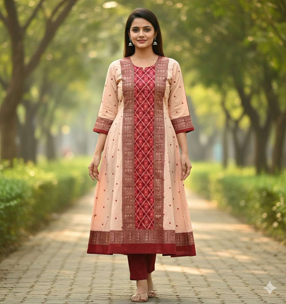 Matha Maroon Flower Designer A-Line Anarkali