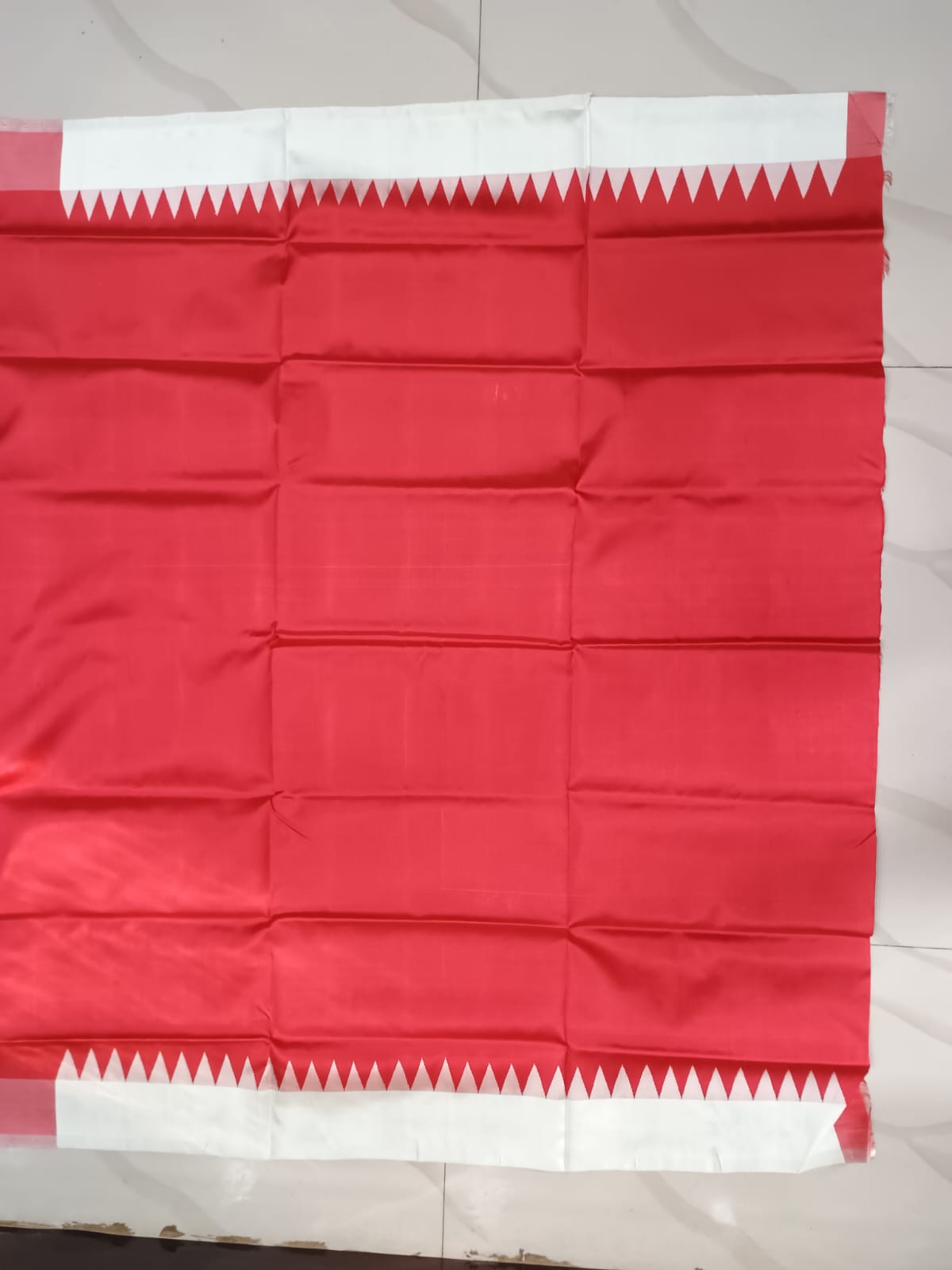 Red off white Multi Colour Kumbha Double Anchal Berhampuri Silk Saree