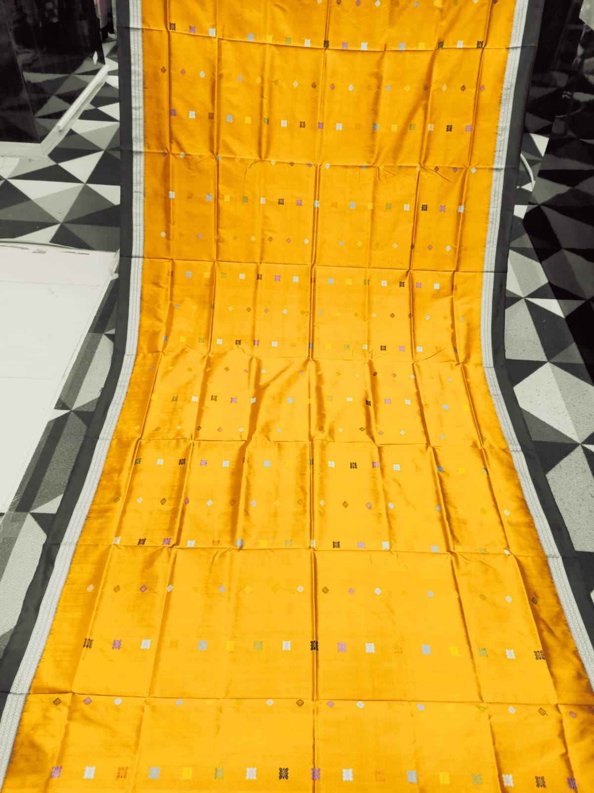 Yellow Multi Colour Teracota Design Bomkai Silk Saree