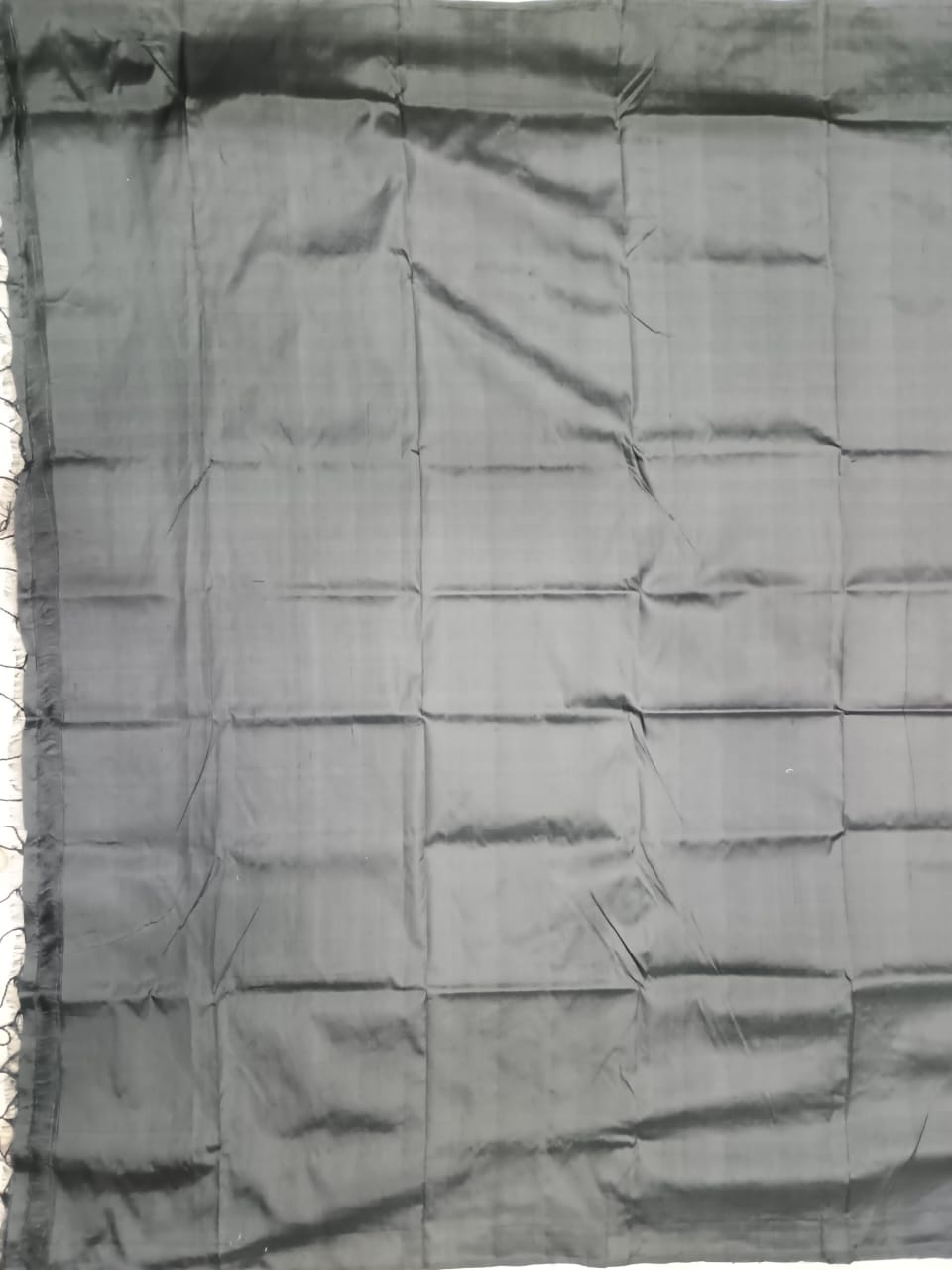 Mehendi Green Black Tarabali Design Mulberry Silk Saree