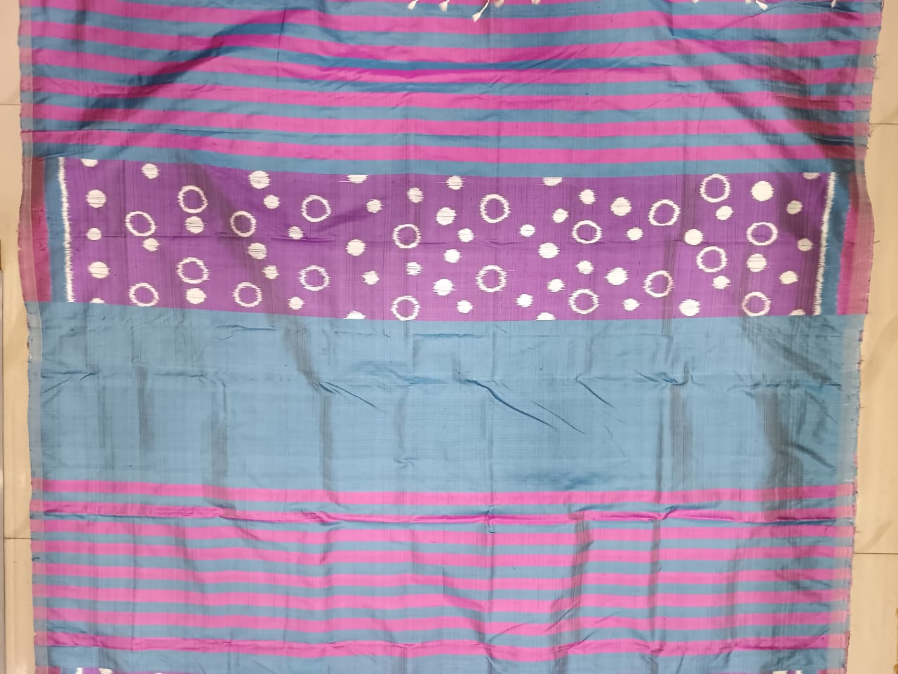 Purple Partly Design Mulberry Silk Saree