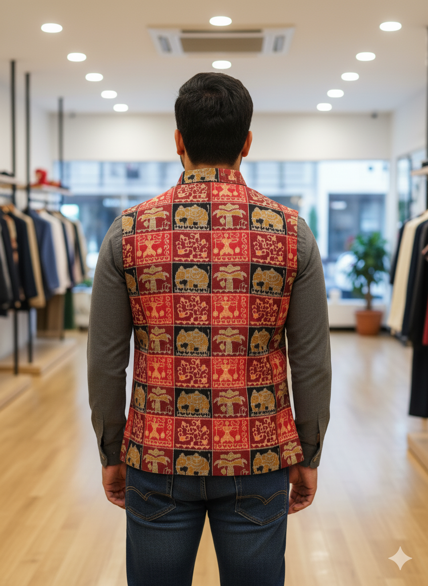 Red Black Animal Bandha Men’s Jacket