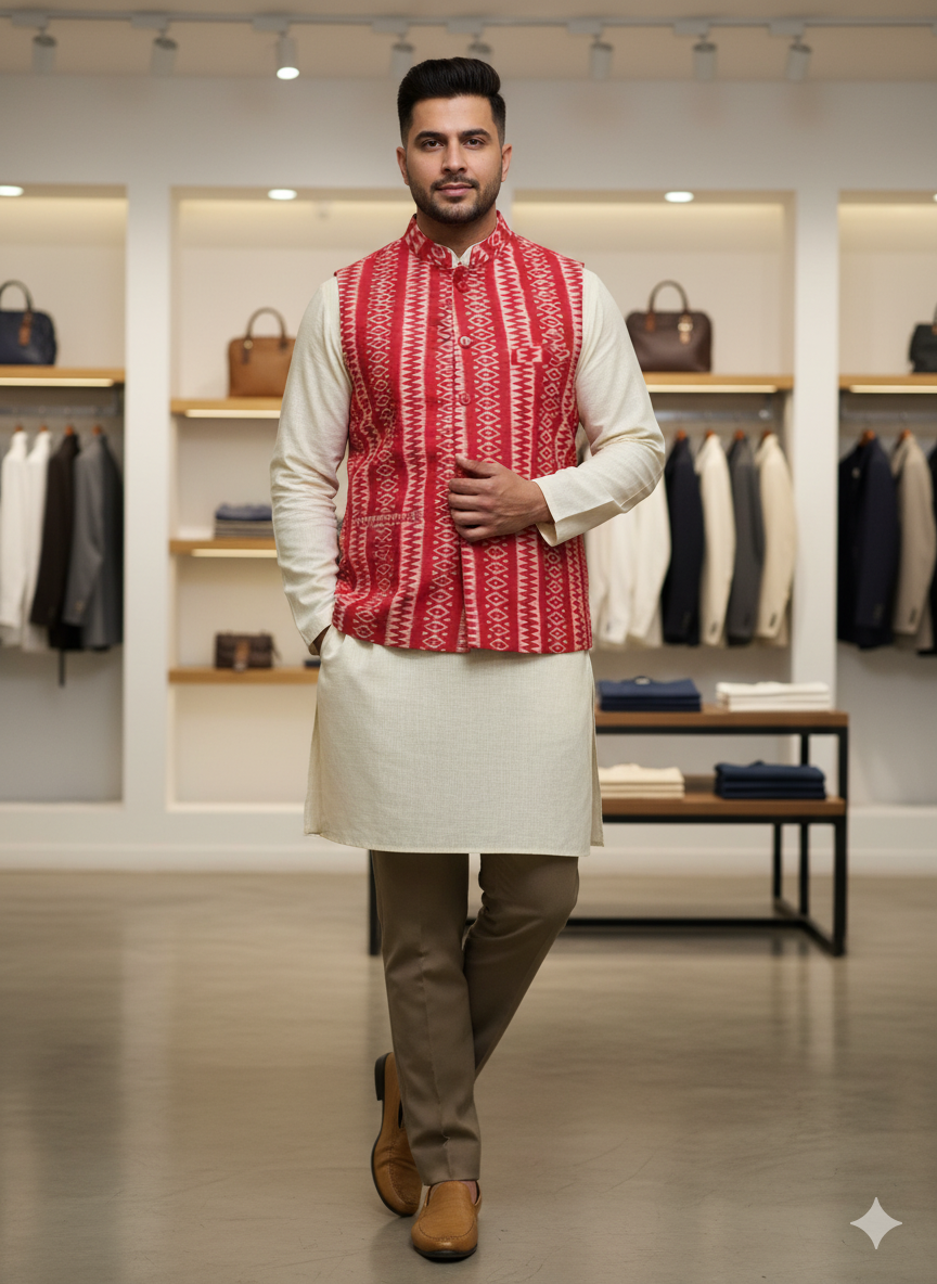 Red Bandha Designer Men’s Jacket