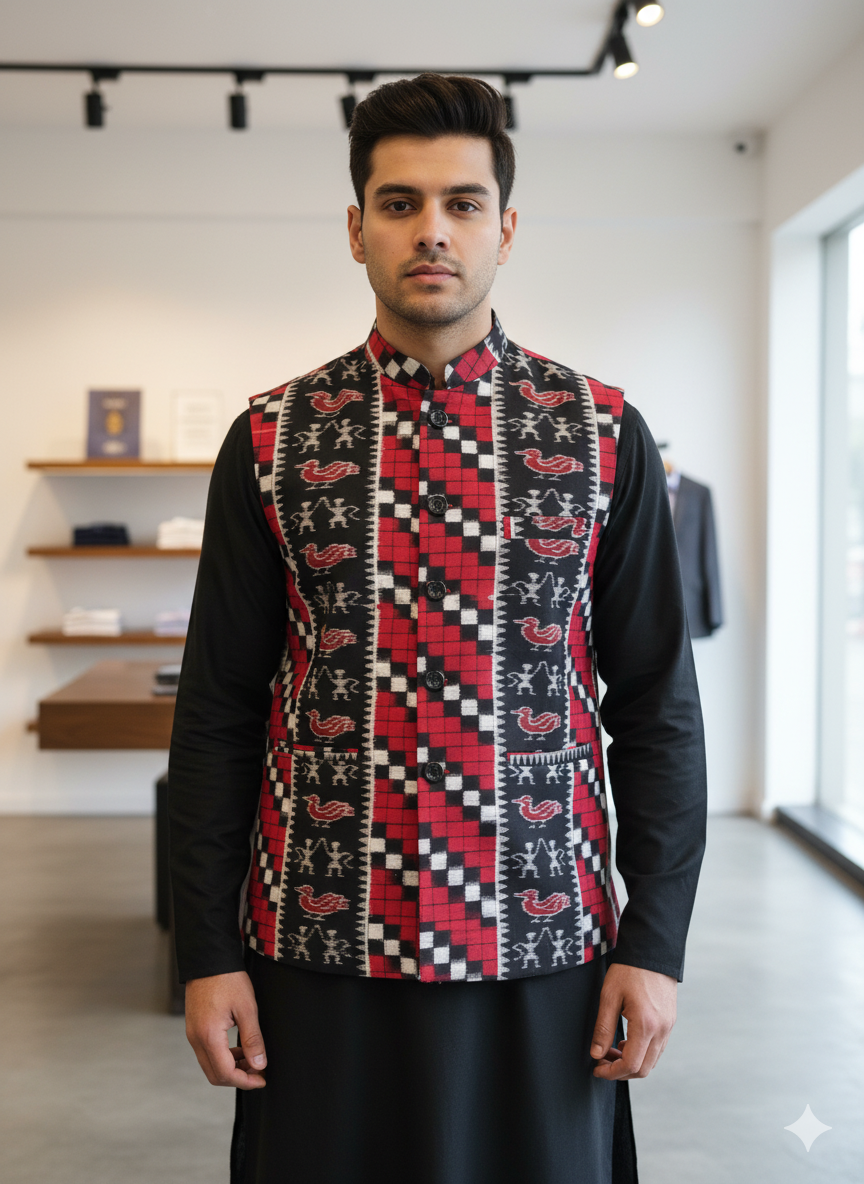 Red Black Ducks Tribal Pasapali Men’s Jacket