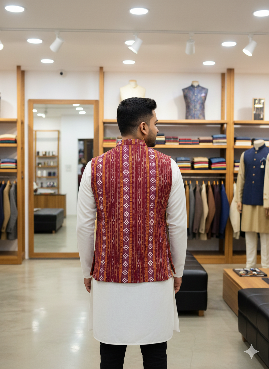 Maroon Dobby Pasapali Men’s Jacket
