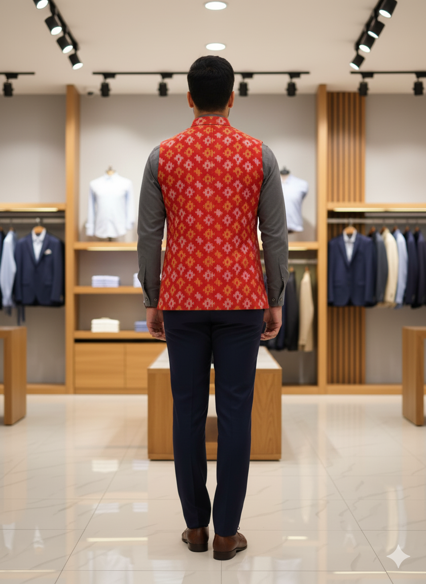 Red Pasapali Men’s Half Jacket