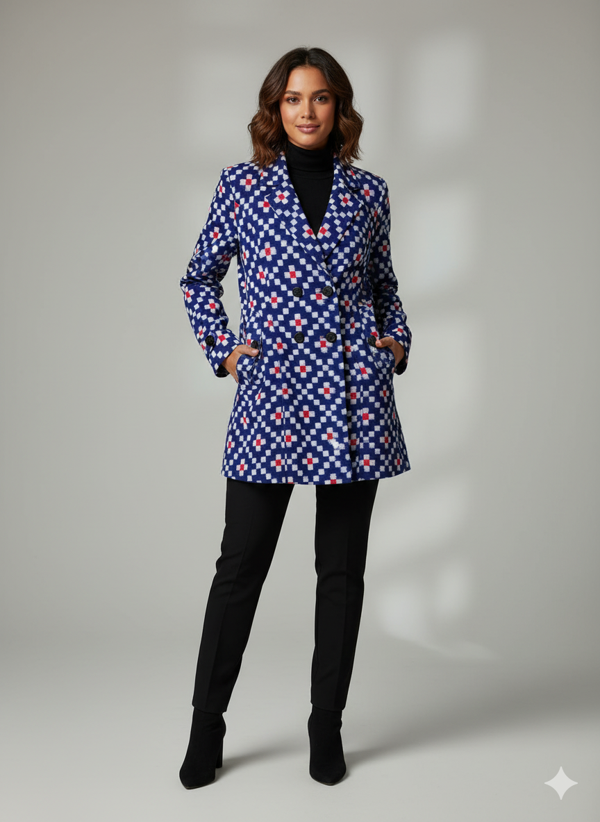 Blue Diagonal Pasapali Women’s Blazer