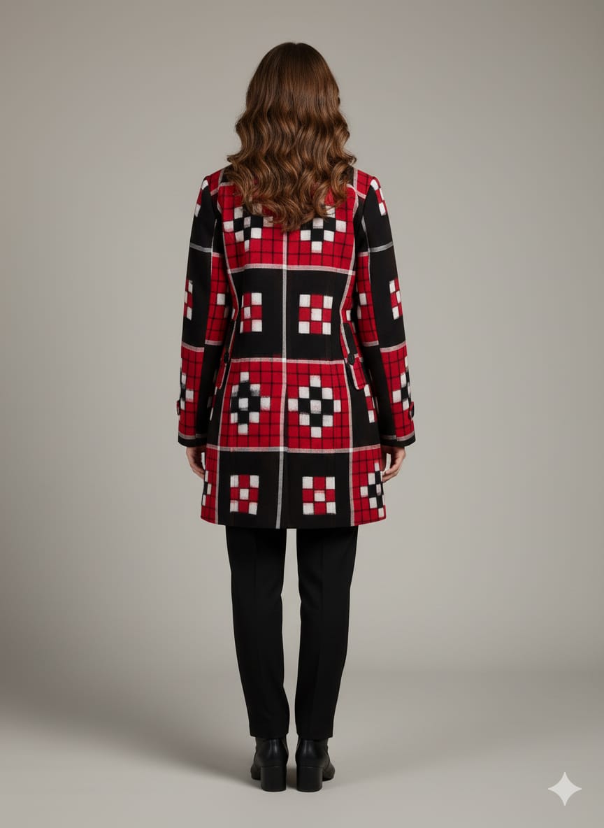 Red Black Kuthi Pasapali Women’s Blazer