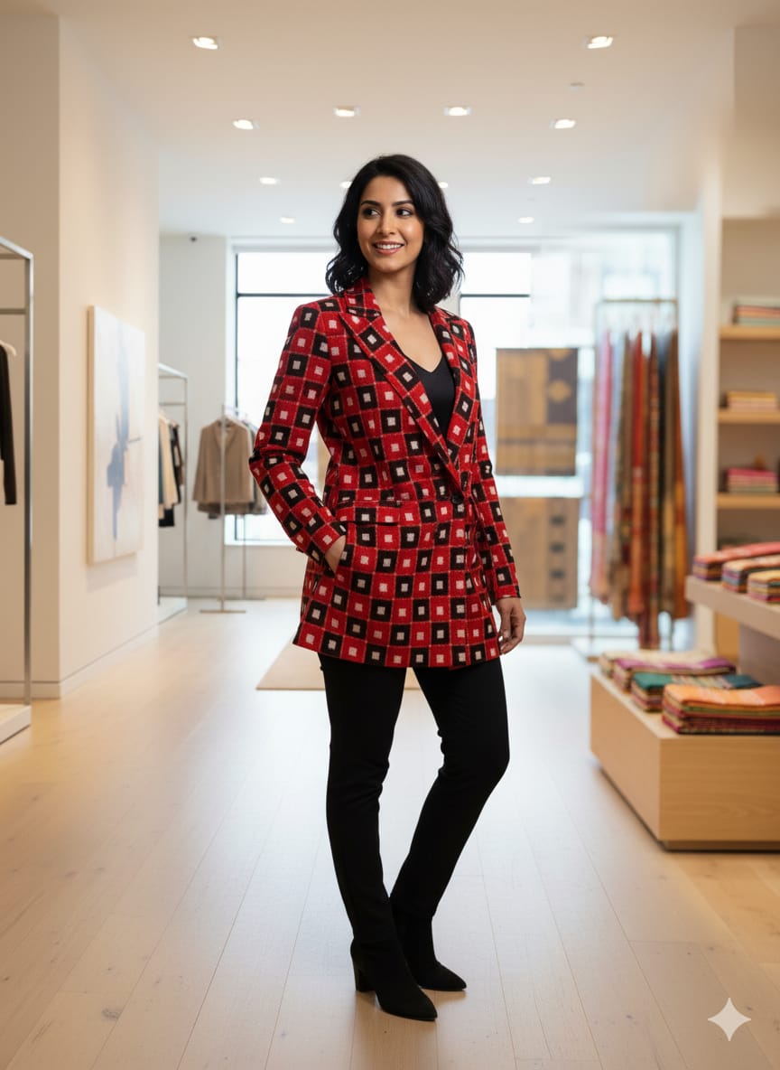 Black Red Pasapali Women’s Blazer