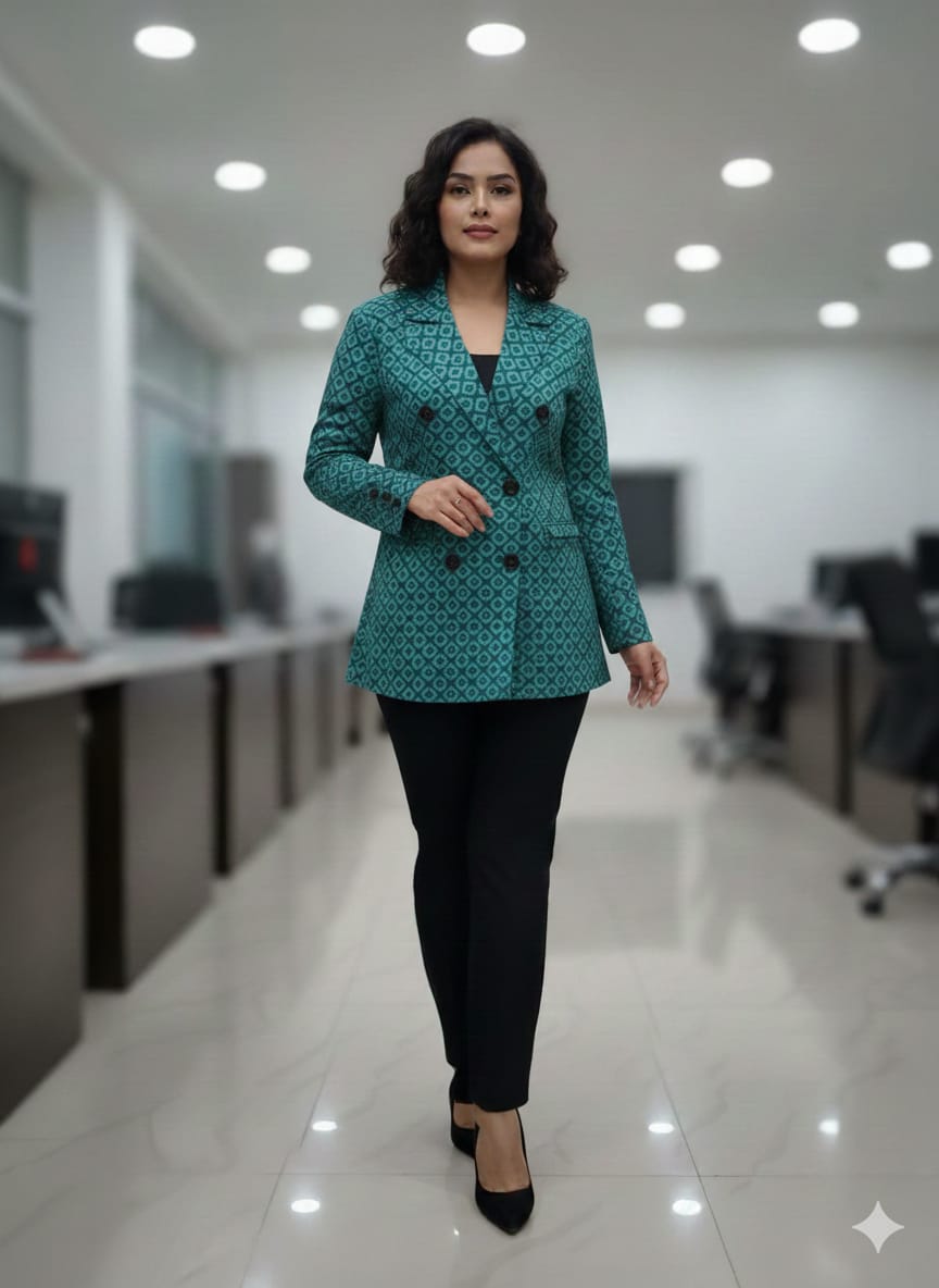 Sea Green Bandha Design Women’s Blazer