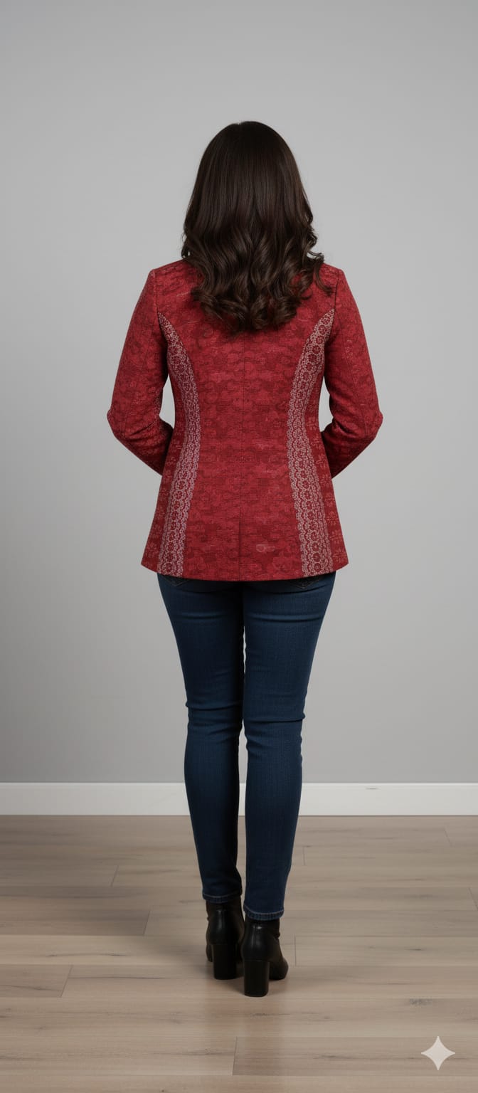Maroon Flowers Bandha Women’s Blazer