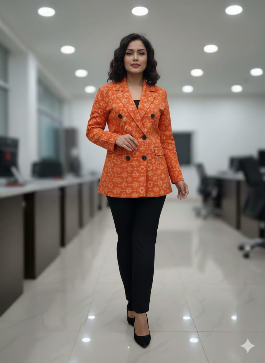 Orange Tribals Bandha Women’s Blazer