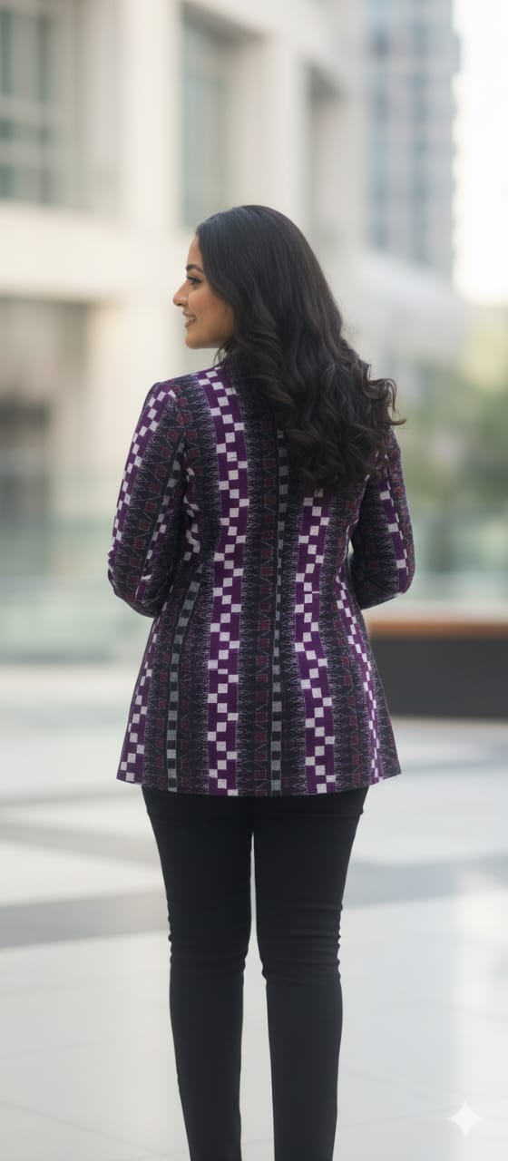Purple Black Pasapali Bandha Women’s Blazer