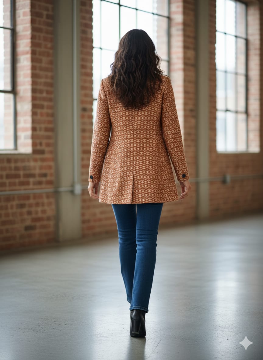 Brown Sambalpuri Bandha Women’s Blazer