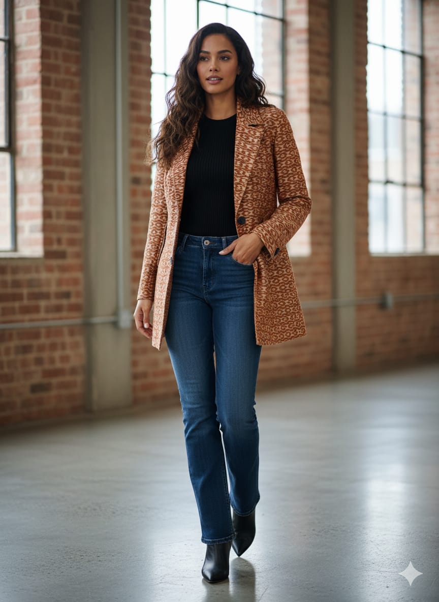 Brown Sambalpuri Bandha Women’s Blazer