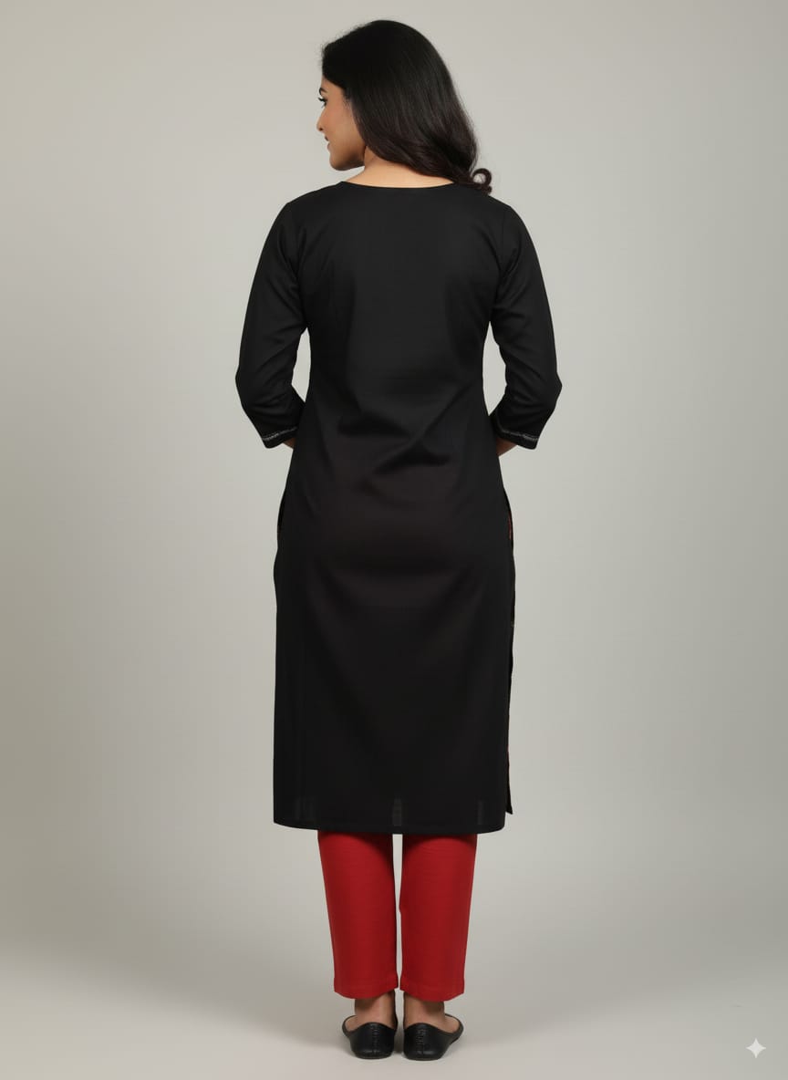 Maroon Black Red Pasapali Sambalpuri Designer A-Line Kurti