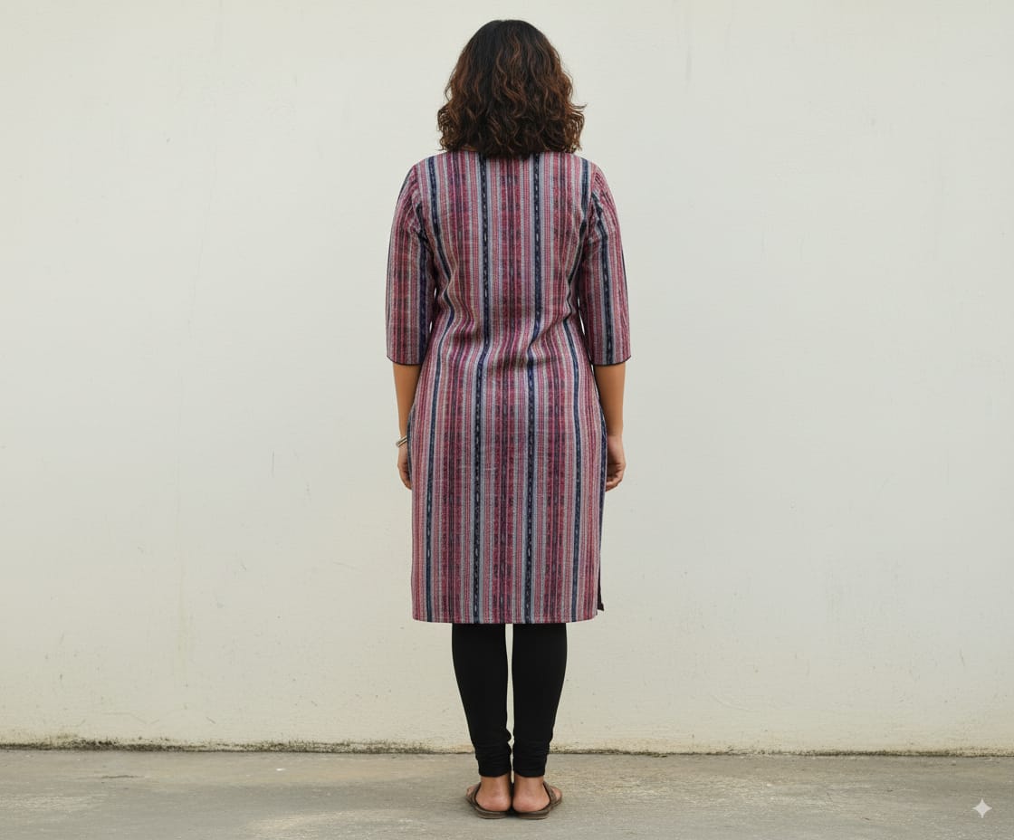 Blue Arrow Sambalpuri Designer A-Line Kurti