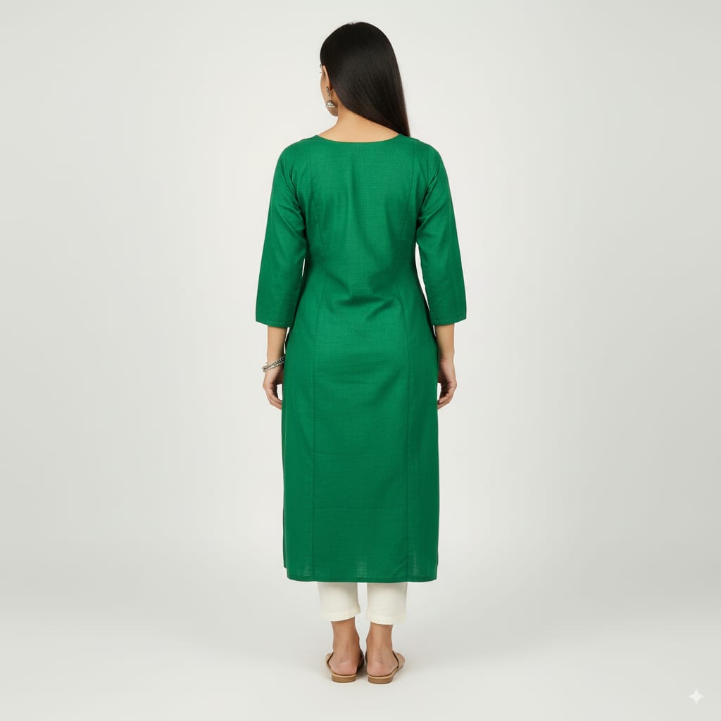Green Black Pasapali Sambalpuri Designer A-Line Kurti