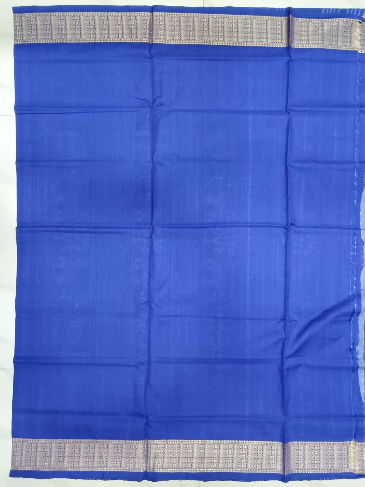 Red White Blue Scot Elephant Design Odisha Handloom Sambalpuri Cotton Saree