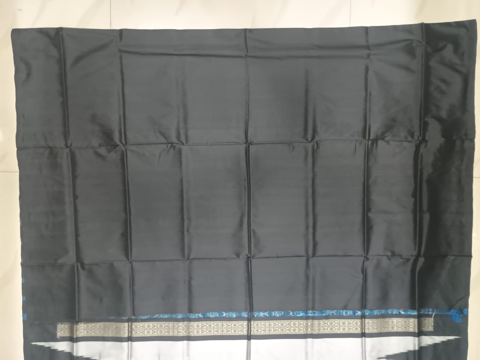 Grey Blue Multi Colour Kumbha Design Sambalpuri Silk Saree